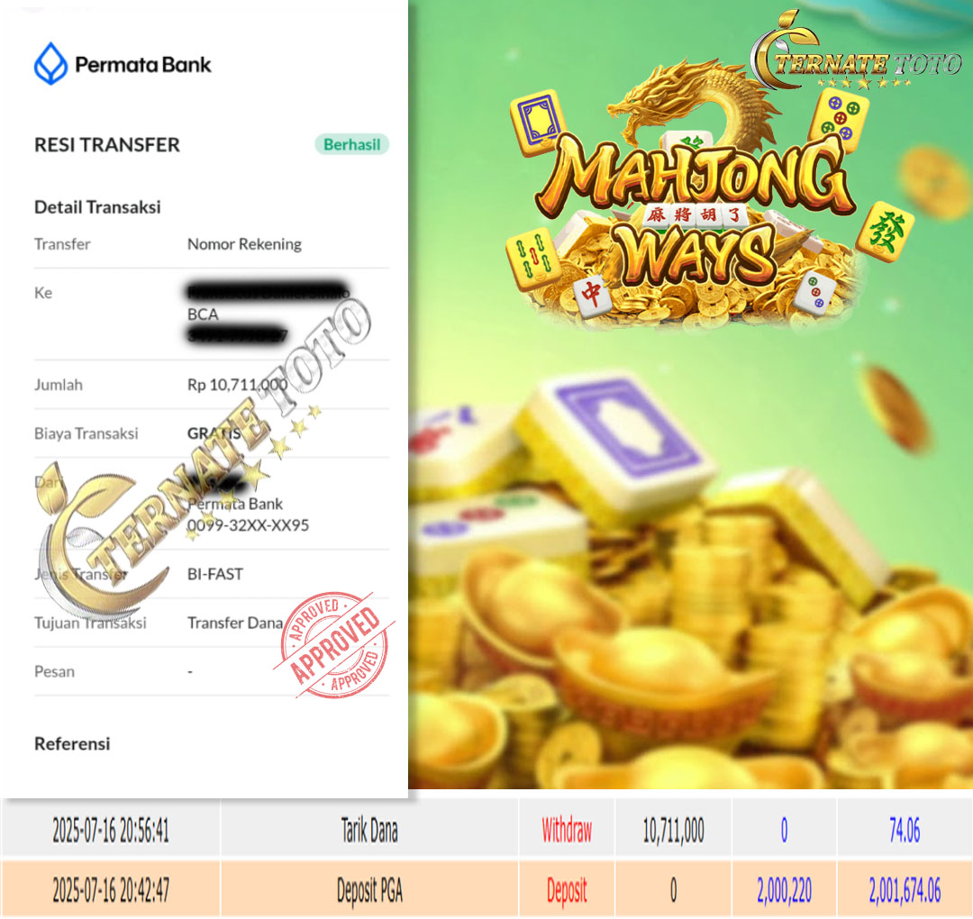 TERNATETOTO - MAHJONG WAYS 2 Rp.10,711,000,-